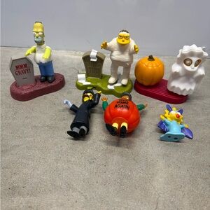 Vintage 2005 Burger King Simpsons Halloween Toys Lot of 6 Figures Homer Lisa